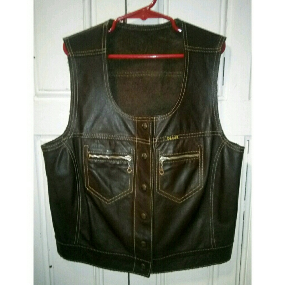 Vintage Gorgeous Diesel leather vest xs